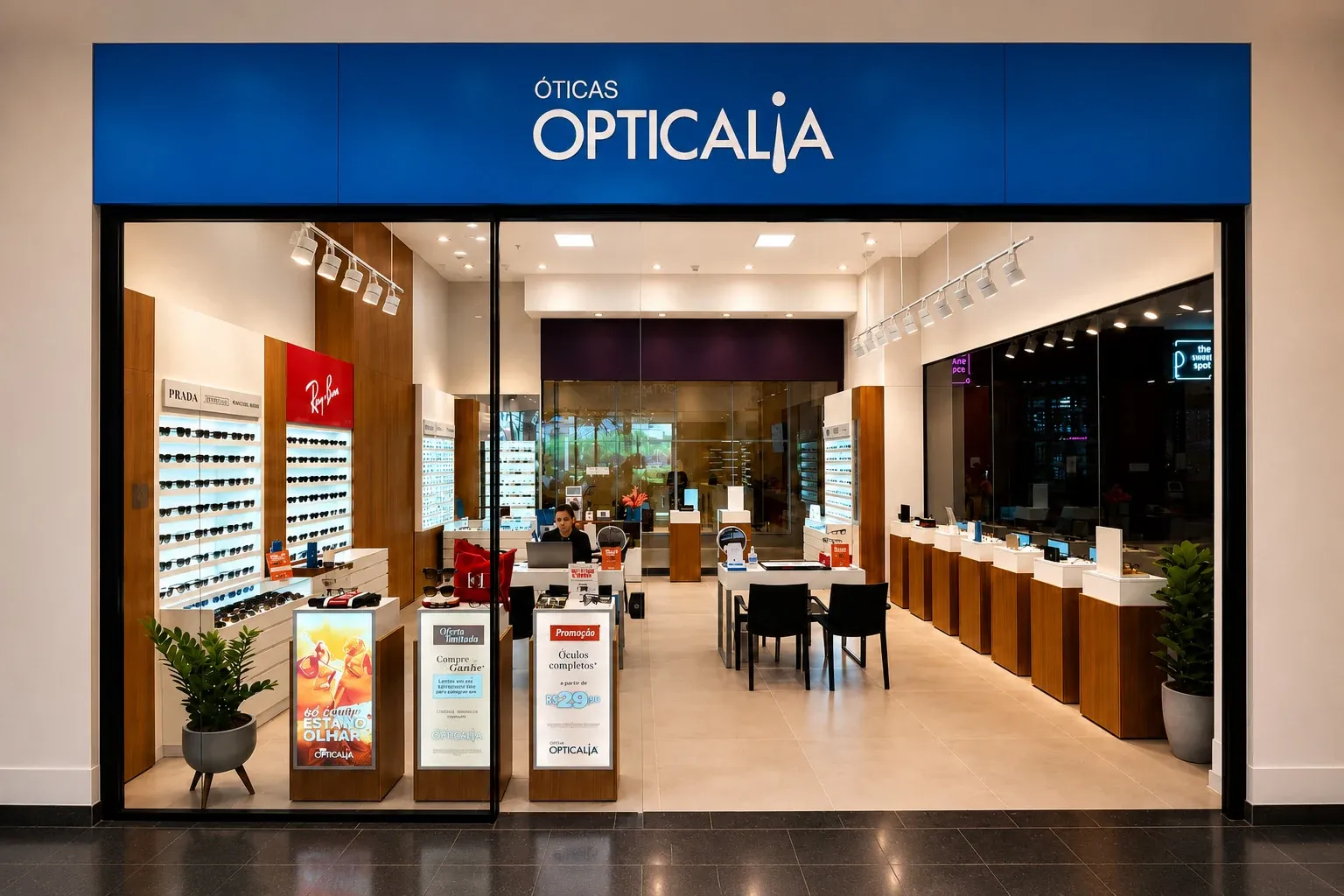 Loja Opticalia em shopping